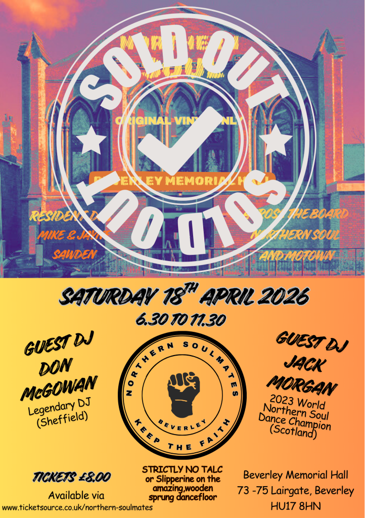 Northern Soul At The Memorial Hall In Beverleynow Sold Out