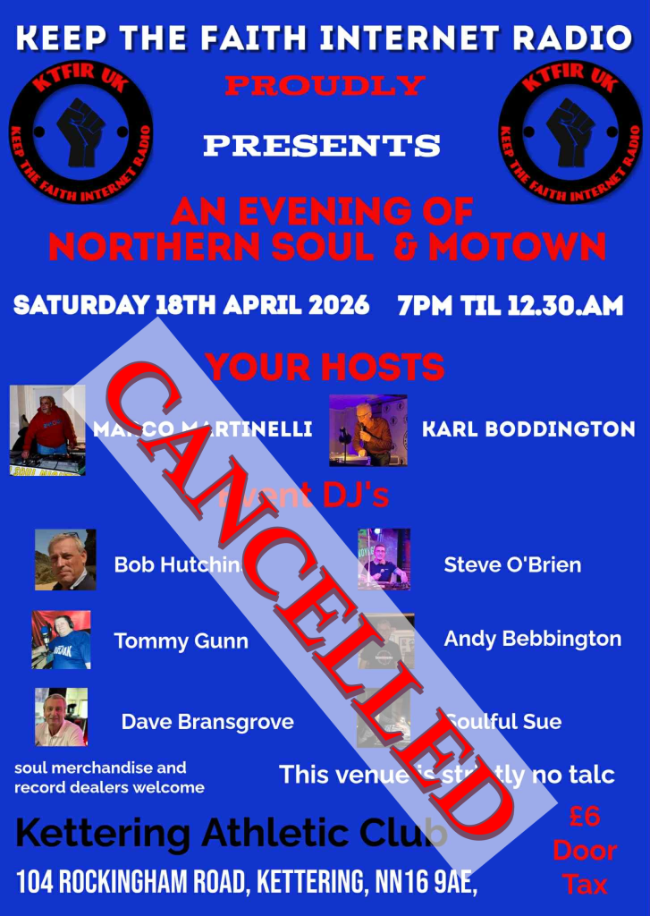 Cancelled  Keep The Faith Internet Radio Soul Night