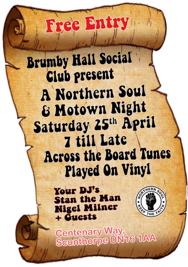 Scunthorpe Northern Soul And Motown Night At Brumby Hall