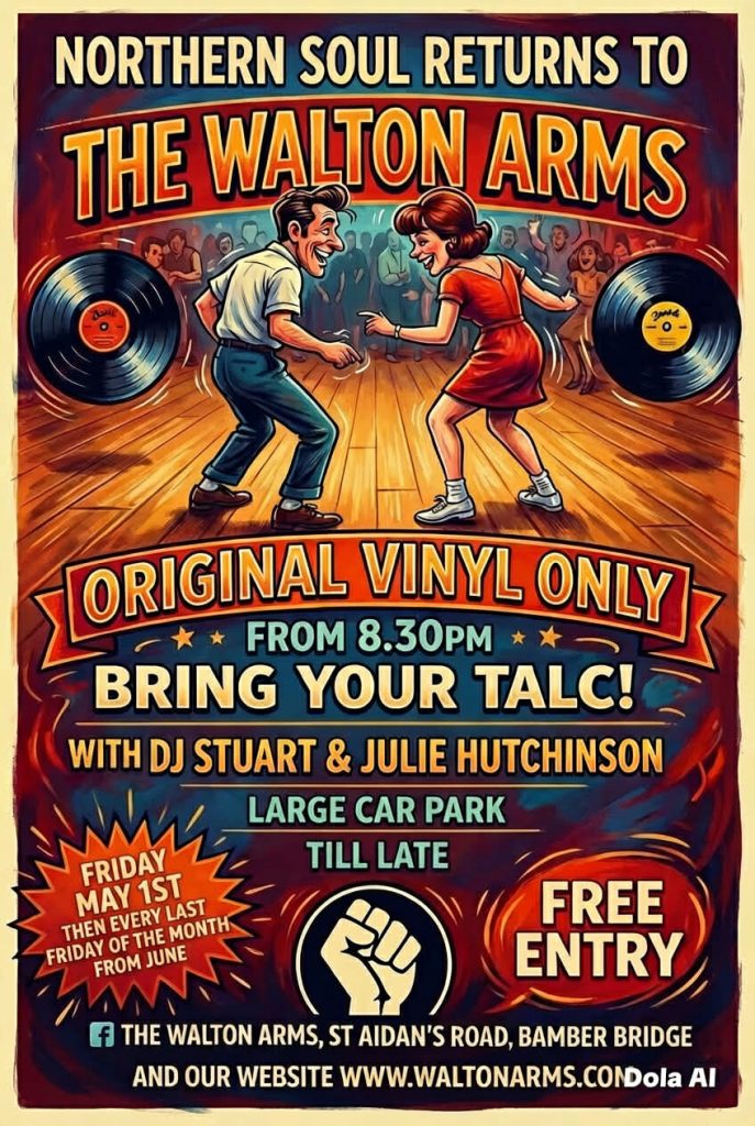 Walton Arms   Bamber Bridge  Free Entry   Julie  Stuart