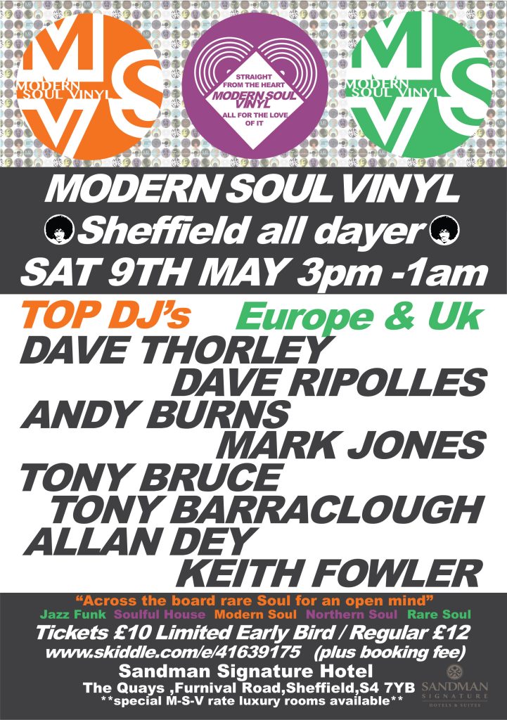 Modern Soul Vinyl All Dayer    Sheffield Now Sold Out